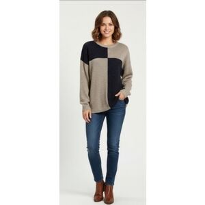 Vtg Shenanigans Gold & Black Sparkle Knit Pullover Sweater M Glam Party Retro